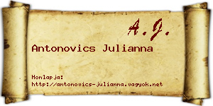 Antonovics Julianna névjegykártya