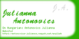 julianna antonovics business card
